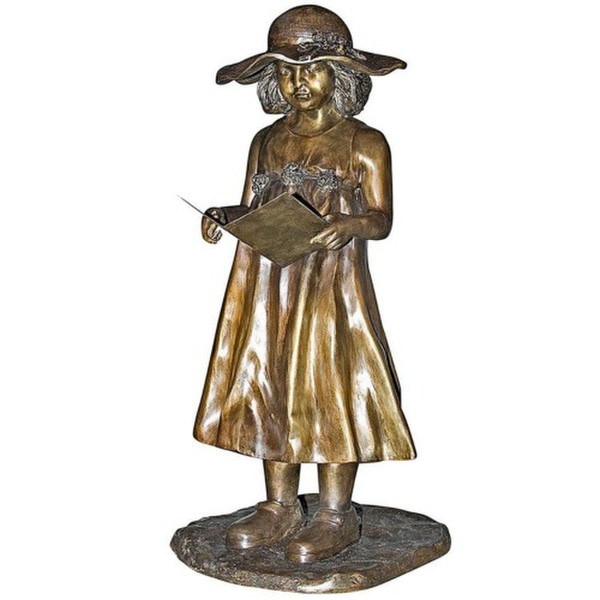 Beulah Sundress Little Girl Reading Cast Bronze Garden Statue Quality